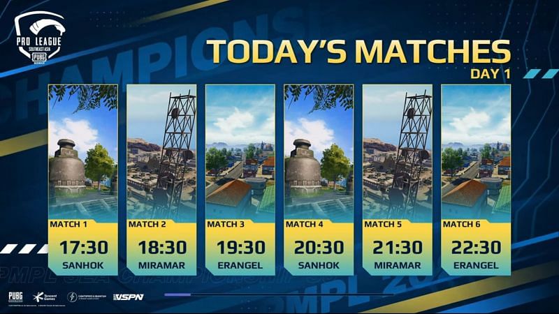 Day 1 Map schedule